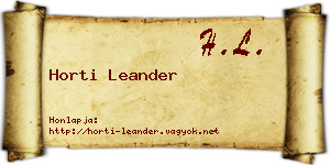 Horti Leander névjegykártya